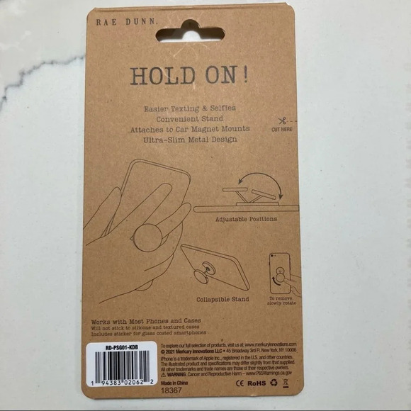 RAE DUNN Smart Phone Grip NWT NEw In Package - Picture 3 of 3